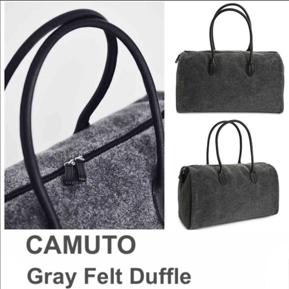 🆕 Travel Duffel Bag Tote GREY Wool Felt - Picture 3 of 16